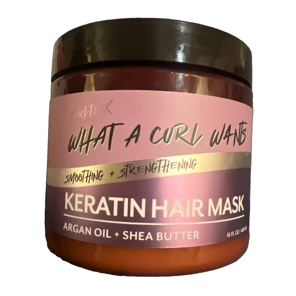 Curltrix What a Curl Wants Keratin Hair Mask Smoothing Argan Oil  Shea  16 oz